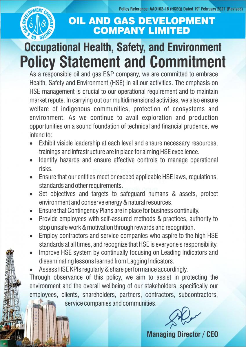 HSE Policy Statement | OGDCL